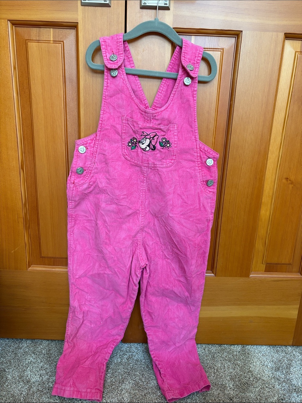 Vintage Mickeys For Kids Pink Corduroy Overalls Like New 5T